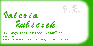 valeria rubicsek business card